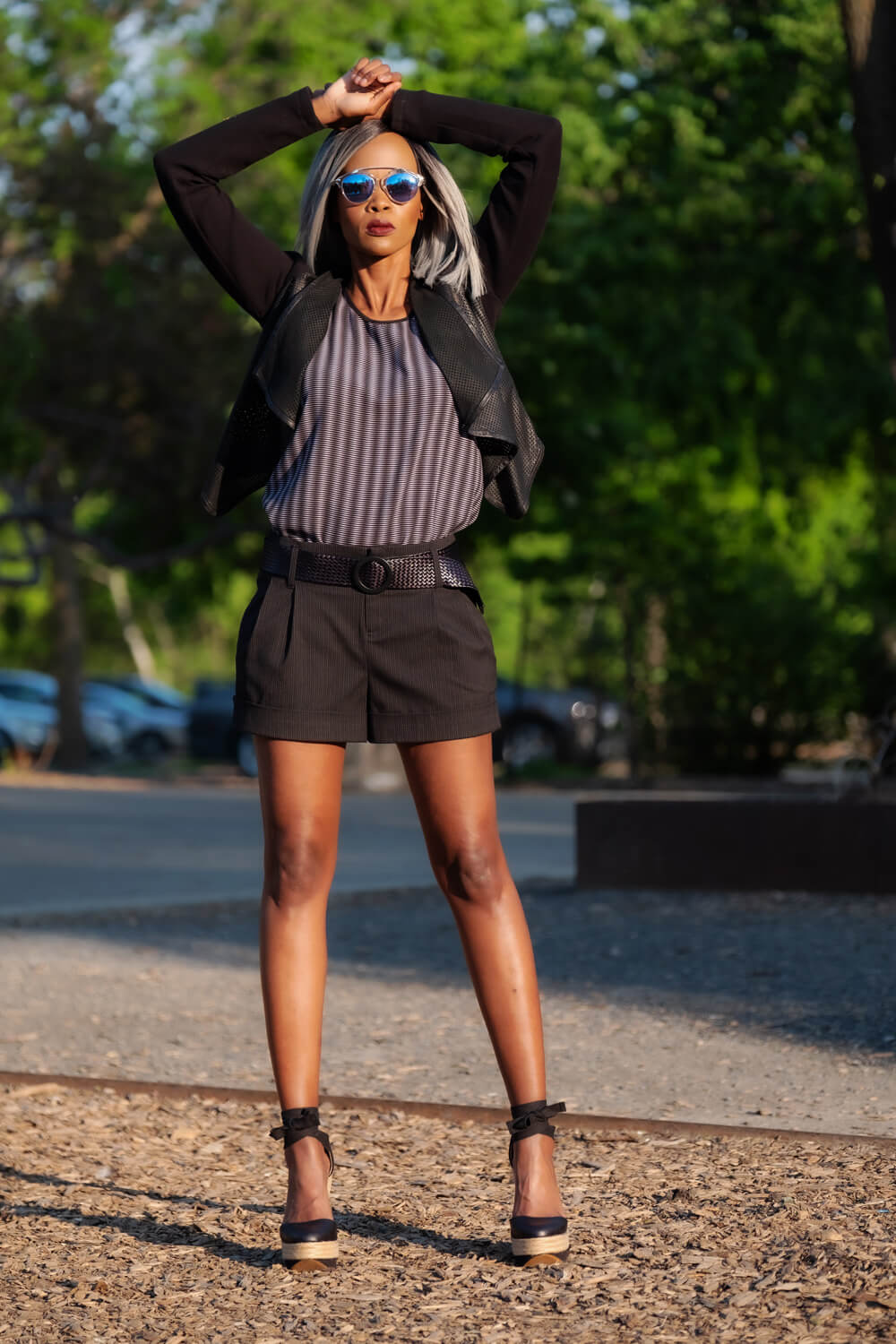 Black printed shorts, all black outfits, winnipeg fashion blogger, stylemydreams, summer trends, summer fashion